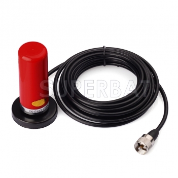 VHF/UHF Dual Band Mobile/red Vehicle Radio Antenna with Magnetic Base 5m Cable