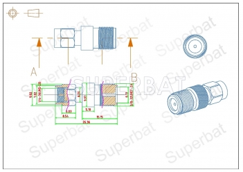 F Jack Female to SMA Plug Male Adapter Straight