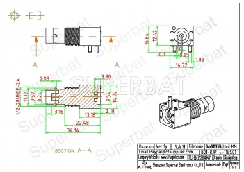 BNC Jack Female Connector Right Angle Solder