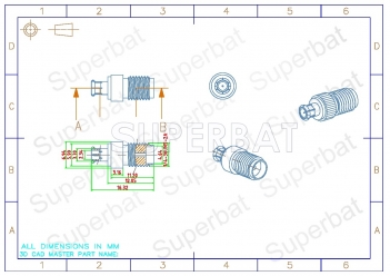 MCX Plug Male to SMA Jack Female Adapter Straight