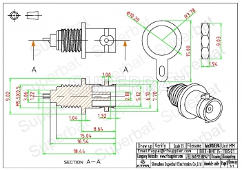 Mini BNC Jack Female Connector Straight Bulkhead Solder