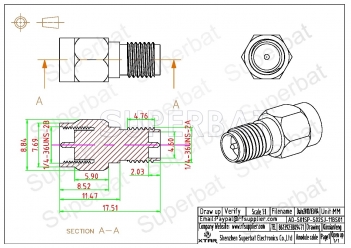 SMA Plug Male to RP SMA Jack Male Adapter Straight