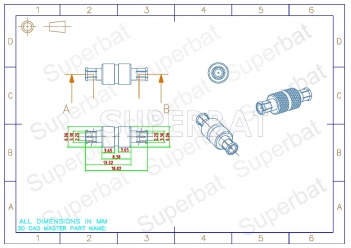 MCX Plug Male to MCX Plug Male Adapter Straight