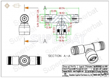 2 N Jack Female to N Plug Male Adapter T-Shape long version