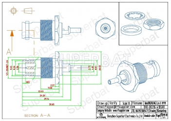 RP BNC JACK bulkhead o-ring crimp RF connector adapter for RG316 RG179