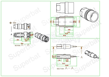 BNC Plug Male Connector Straight Twist on LMR-195