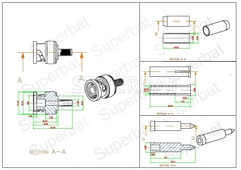 BNC Plug Male Connector Straight Crimp SHR-50-2