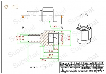 RF Coax SMA Male Plug Connector Straight Crimp for KSR195 RG58