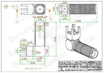 90 Degree SMA Jack Female Right Angle Bulkhead O-Ring PCB Connector