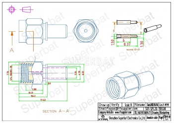 Superbat RF SMA Connector Crimp male Plug Connector for LMR200 Cable