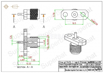 SMA Connector 2 Hole Flange Female Jack Straight Solder Post Connector