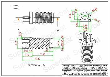 RP SMA Jack Male Straight Bulkhead Solder Connector