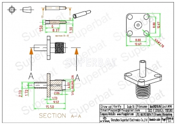 RP SMA Jack Male Panel Mount Flange 4 Hole Crimp Connector for RG316 Cable