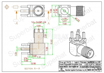 RP SMA Jack with Male pin Connector Right Angle Solder