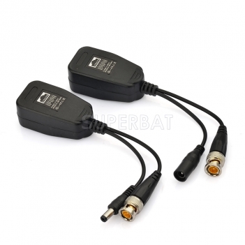 2 Pairs CCTV Coax BNC Video Power Balun Transceiver to CAT5e 6 RJ45 Connector