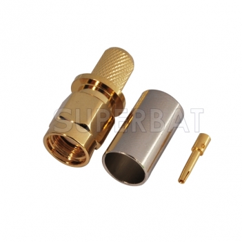 50 Ohm SMA Male Plug Straight Crimp Connector for LMR240