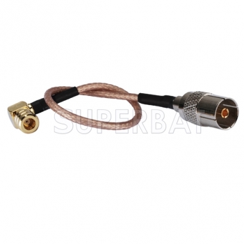 SMB male RA to TV female straight pigtail Cable RG316