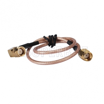 RF cable assembly RP-SMA Male to RP-SMA Male Right Angle pigtail cable RG316 For GSM system