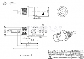 75 Ohm BNC Jack Female Connector with Rear Nut Bulkhead Crimp for RG179 Cable