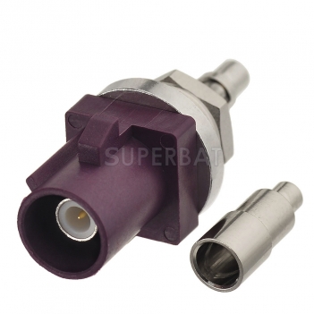 Superbat Waterproof Fakra code D male bulkhead o-ring Plug connector for 1.13mm 1.37mm Coaxial Cable
