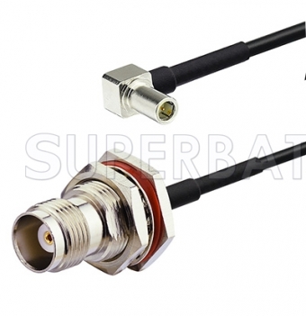 MS-147 ANGLE MALE to TNC Bulkhead Coaxial RF Pigtail Cable RG174 25.4cm