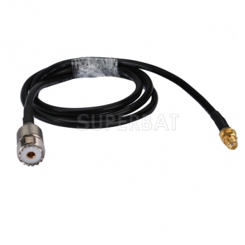 SMA Female to UHF Female SO239 SO-239 RF Coax Connector Jumper RG58 Extension Cable -Ham Radio Antenna Adapter Cable Assembly