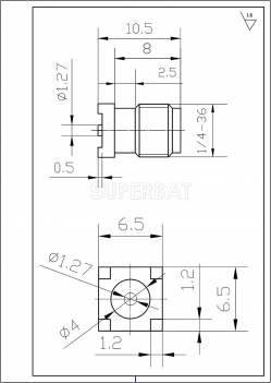 SMA Female PCB Mount Straight Solder Connector