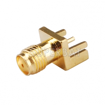 SMA Jack Female Edge Mounted Straight PCB Connector for .037 inch End Launch