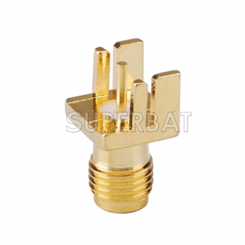 SMA Jack Female Edge Mounted Straight PCB Connector for .037 inch End Launch