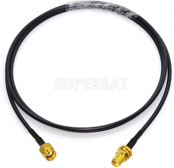 RP-SMA Male to RP-SMA Female Bulkhead RG174 Extension Coaxial Cable for Wireless Network Card USB WiFi Adapter WiFi Router Booster