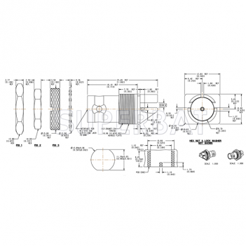 Superbat 75 Ohm BNC Jack Female Bulkhead Striaght End Launch for 0.062 inch PCB