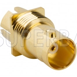 Superbat 75 Ohm BNC Jack Female Bulkhead Striaght End Launch for 0.062 inch PCB Golden surface