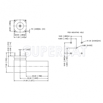 BNC 50 Ohm Jack Female Right Angle PCB Connector