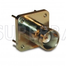 Superbat 50 Ohm BNC Jack Female Straight Panel PCB Mount With Post Terminal 4 Stud