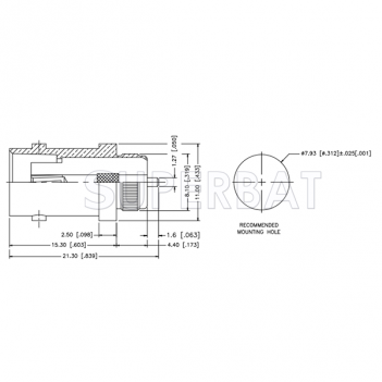 Superbat BNC Female Jack Straight Round Post Press-Fit Connector