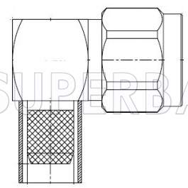 Superbat N Type Right Angle Plug Male Crimp 50 Ohm Connector for RG-214 Cable