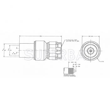 Superbat 50 Ohm N Type Plug Male Straight Connector For LMR-600 Coaxial Cable