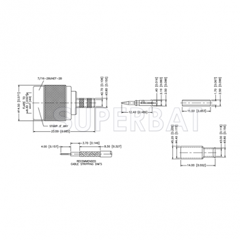 TNC Male Plug Straight Crimp Connector 75 Ohm for RG-179