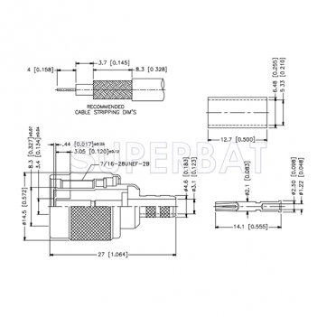 TNC Plug (female socket) Crimp Reverse Polarized Connector for LMR-200