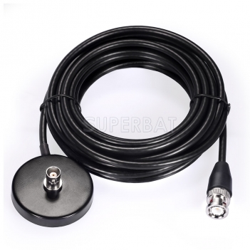 Superbat BNC Ham Radio Antenna Magnetic Base with Extension Cable 9.84Ft BNC Connector