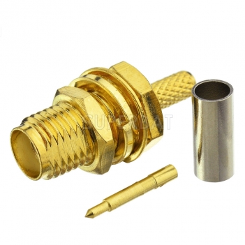 Superbat RP-SMA Jack (male pin) Crimp Connector for RG174 RG316 LMR100