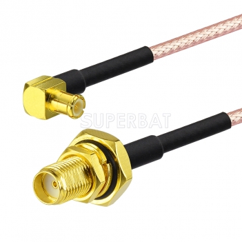 MCX Right Angle Plug to SMA BulkHead Jack with O-ring RG316 30cm