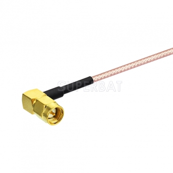 N Straight Plug to SMA Right Angle Plug RG316 12.7cm