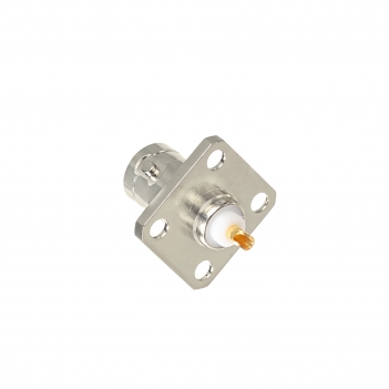 BNC Jack Female Connector Straight 4 Hole Flange Solder