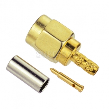 Superbat SMA Plug Male Straight Crimp Connector for RG316 RG174 LMR100