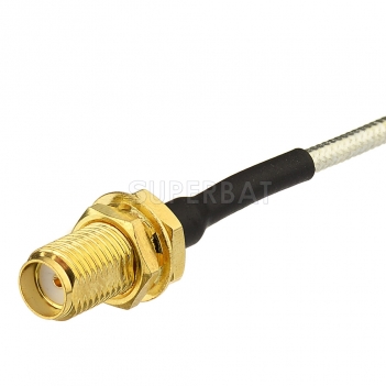 MCX Right Angle Plug to SMA BulkHead Jack Semi-Rigid 086 30cm