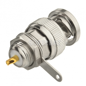 BNC Plug Male Connector Straight Bulkhead Solder Cup Connector