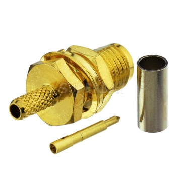 Superbat RP-SMA Jack (male pin) Crimp Connector for RG174 RG316 LMR100