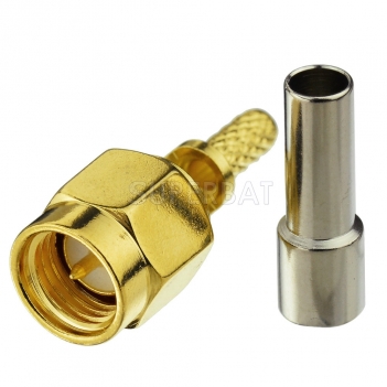 Superbat SMA Crimp Plug Male Straight RF Connector for RG178, 1.13, 1.37 Cable