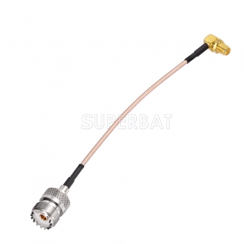 SMA Right Angle Jack to UHF Straight Jack RG316 15cm